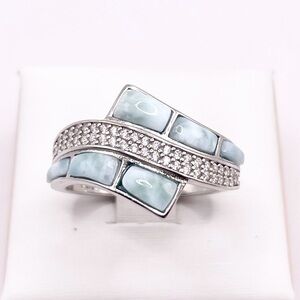 Size 9 Larimar 925 Sterling Silver Ring